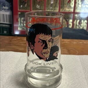 Vintage 1984 Star Trek Spock Lives Glass Tumbler